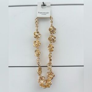 Gold Floral Rose Necklace